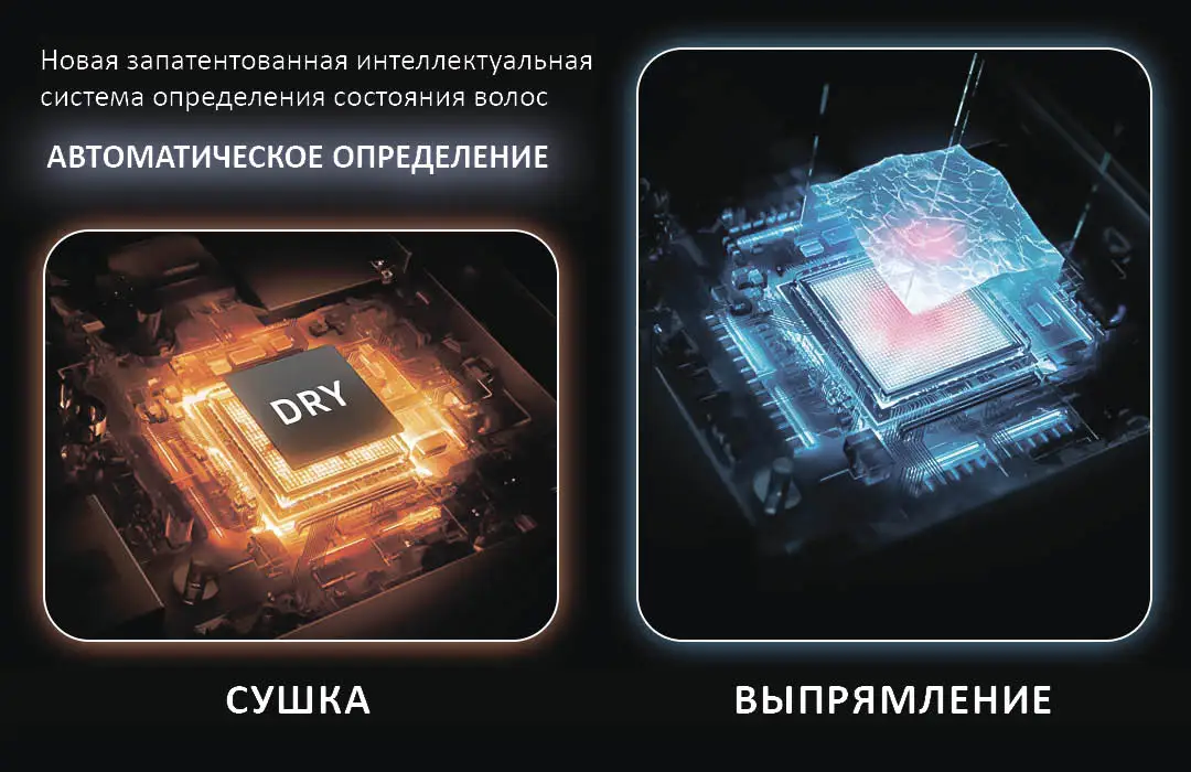 Автоматическое управление сушкой и выпрямлением фен-выпрямитель волос  Daiwall AirStrait DF-08